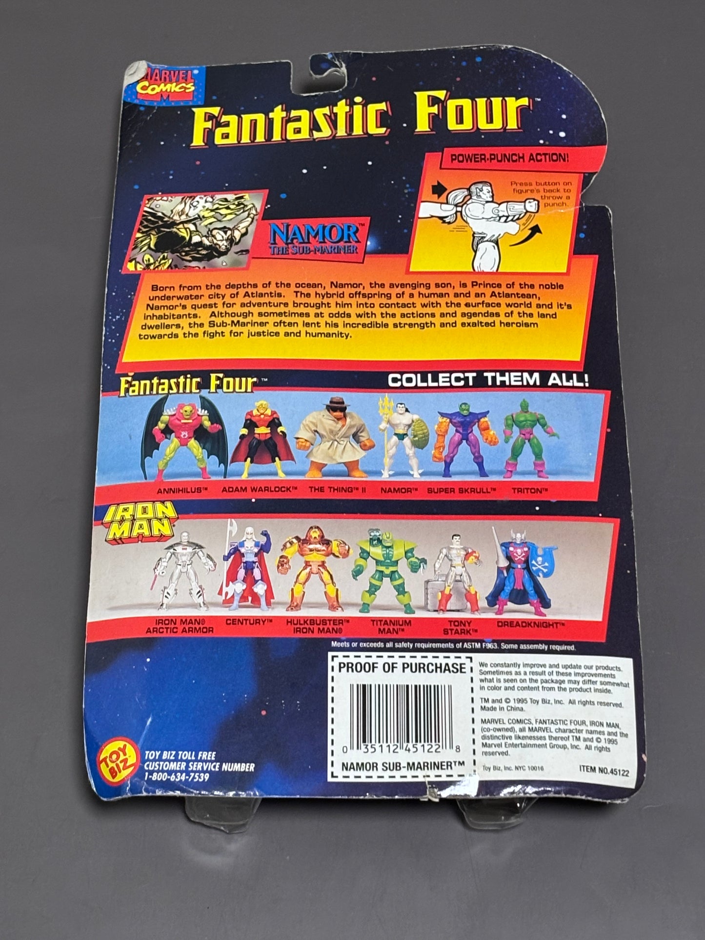 Marvel Comics Fantastic Four Namor Action Figure Sub-Mariner ToyBiz 1995