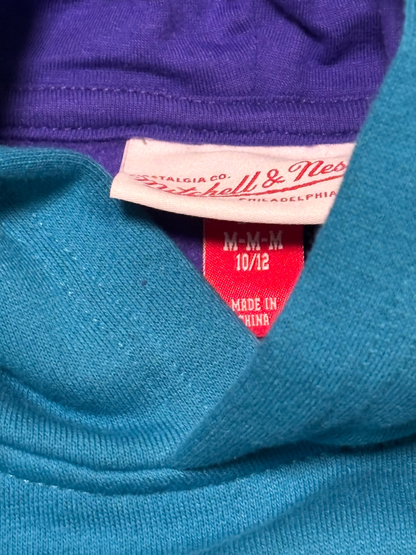 Utah Jazz Mitchell & Ness NBA Retro Hardwood Classic HWC Overtime Win Hooded Hoodie Sweat Shirt Youth Kids Teal Turquoise Purple Medium M New NWOT
