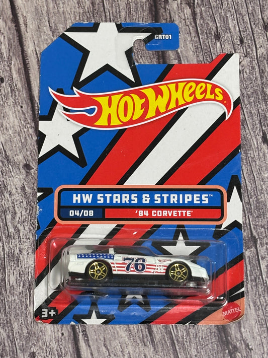 Hot Wheels 2022 Stars & Stripes Series 4/8 Chevrolet '84 Corvette White