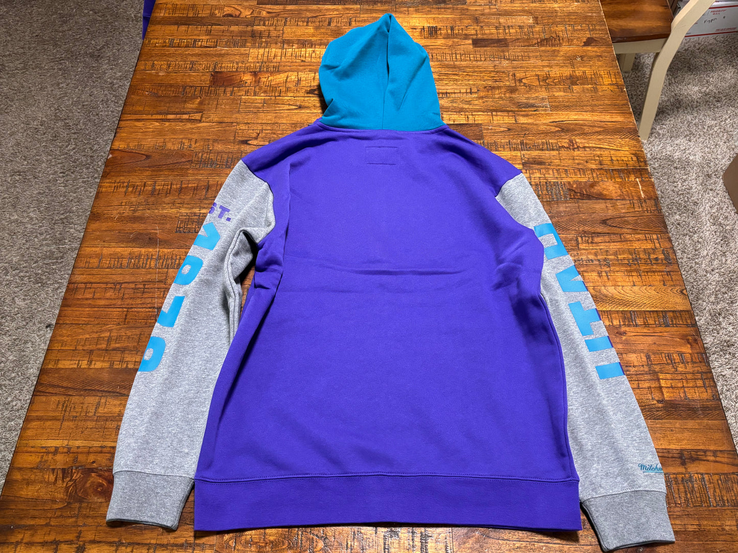Utah Jazz Mitchell & Ness NBA Retro Hardwood Classic HWC Color Fusion Full Zipper Sweat Shirt Hoodie Hooded Brown Teal Turquoise Gray Mens Large L New NWOT