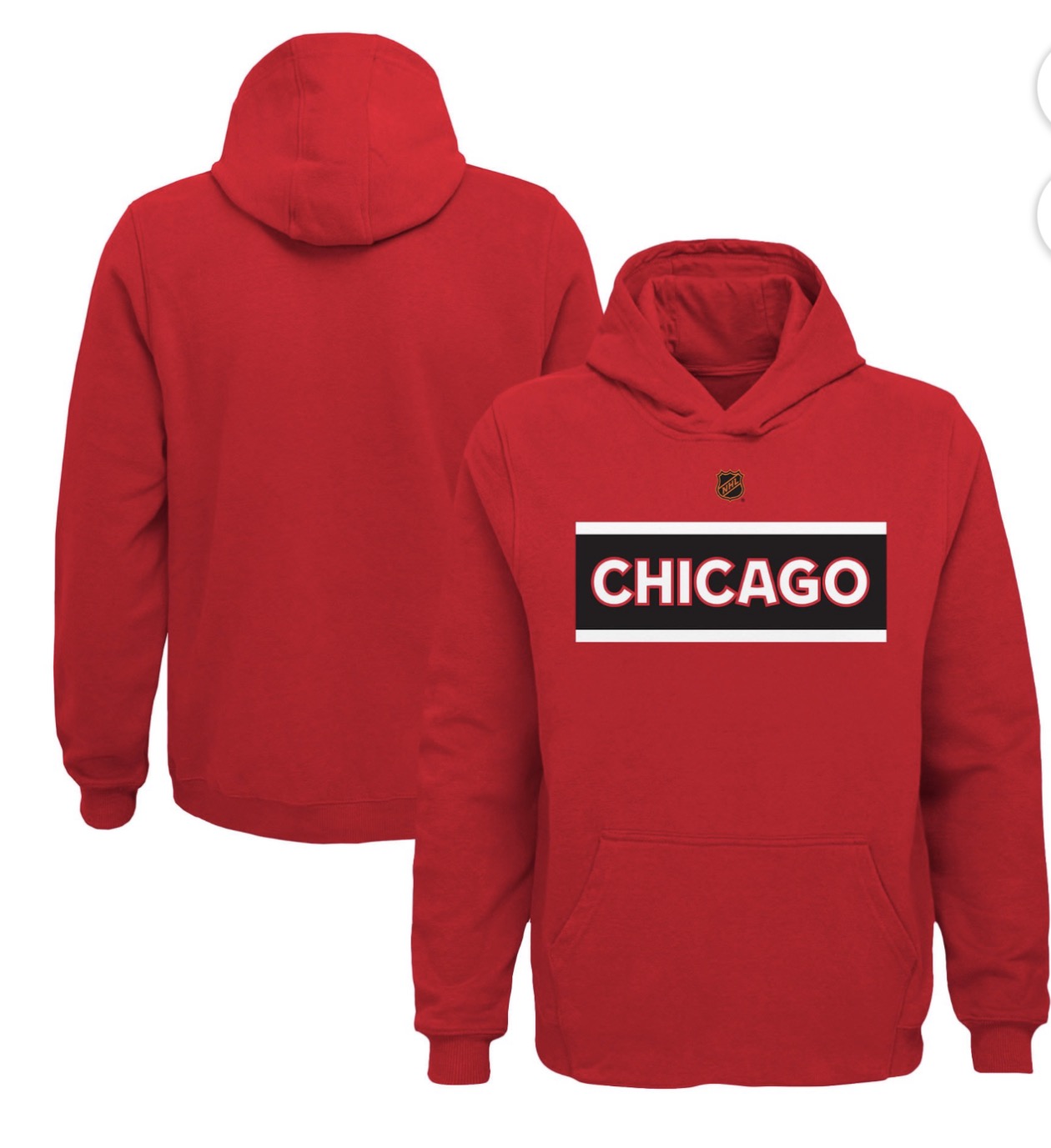 Chicago Blackhawks NHL Youth Kids Women Red Special Edition 2.0 Primary Logo Fleece Pullover Hoodie XL Xtra Large New NWT