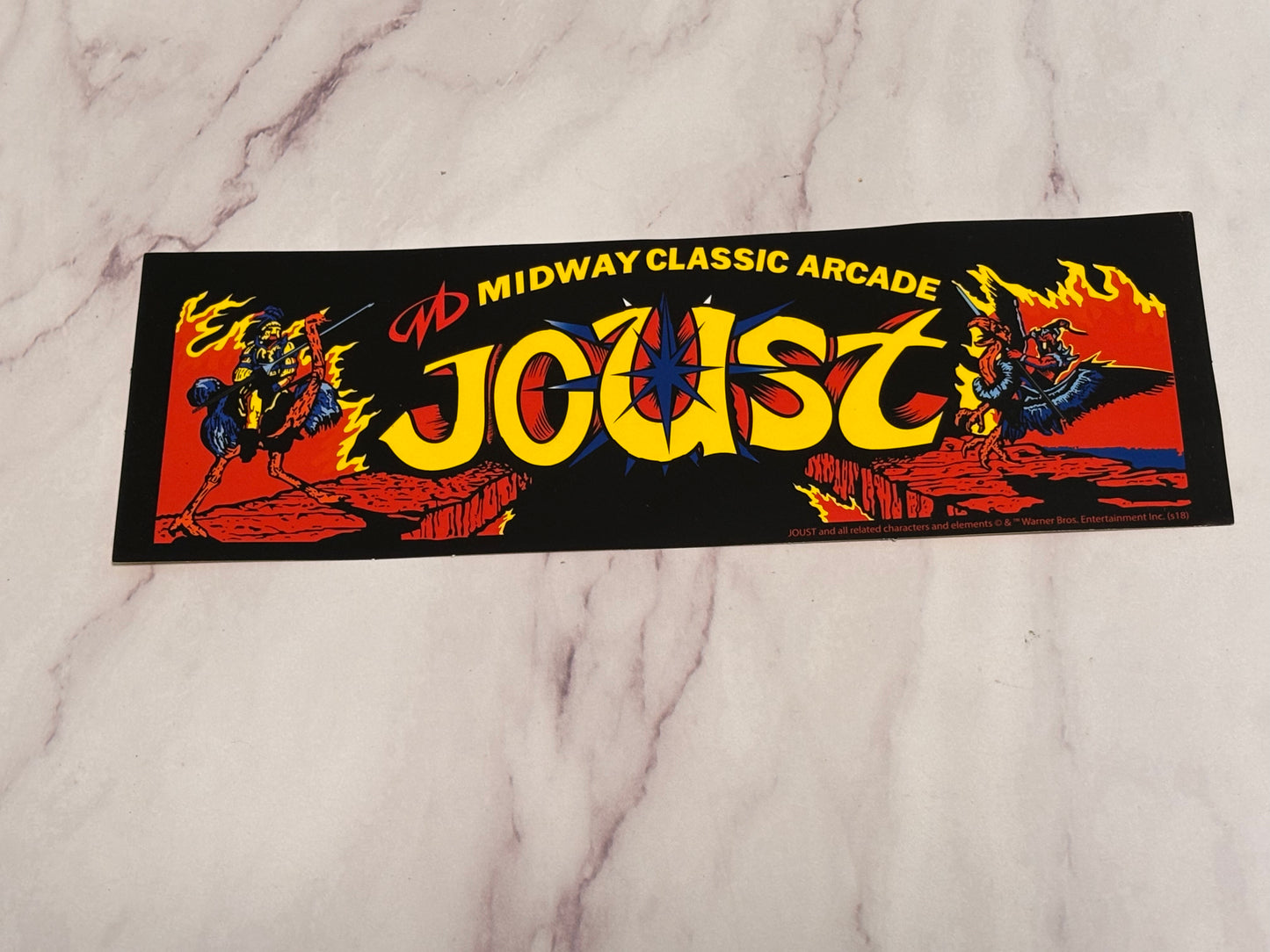 New Joust Midway Classic Arcade Bumper Sticker Decal 9x3”