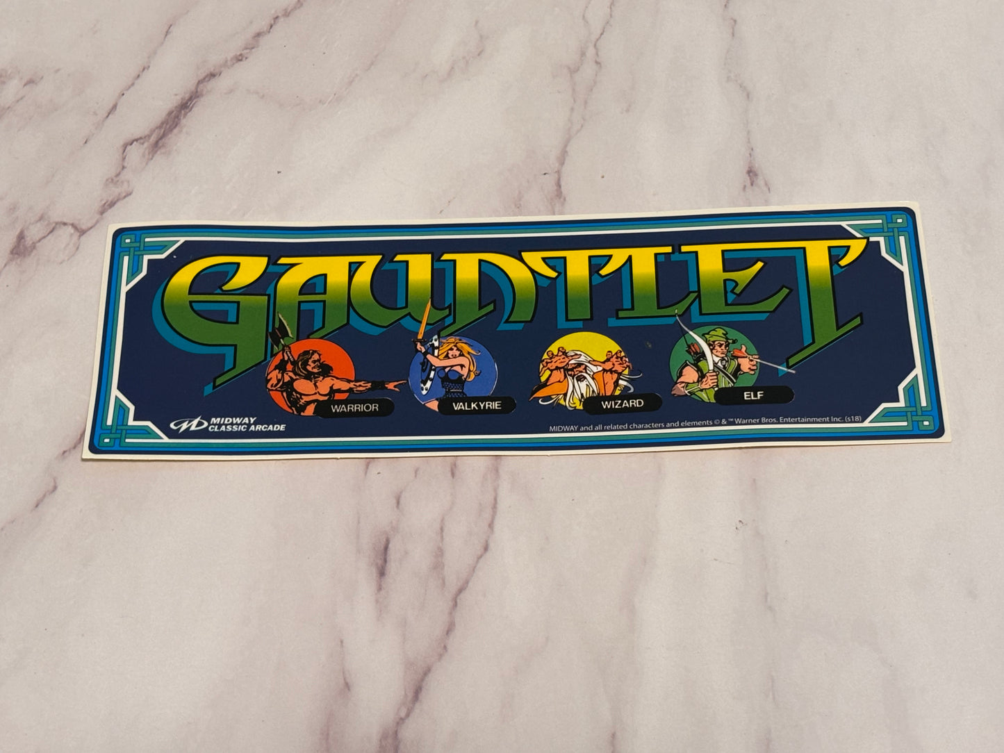 New Gauntlet Midway Classic Arcade Bumper Sticker Decal 9x3”
