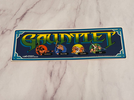New Gauntlet Midway Classic Arcade Bumper Sticker Decal 9x3”
