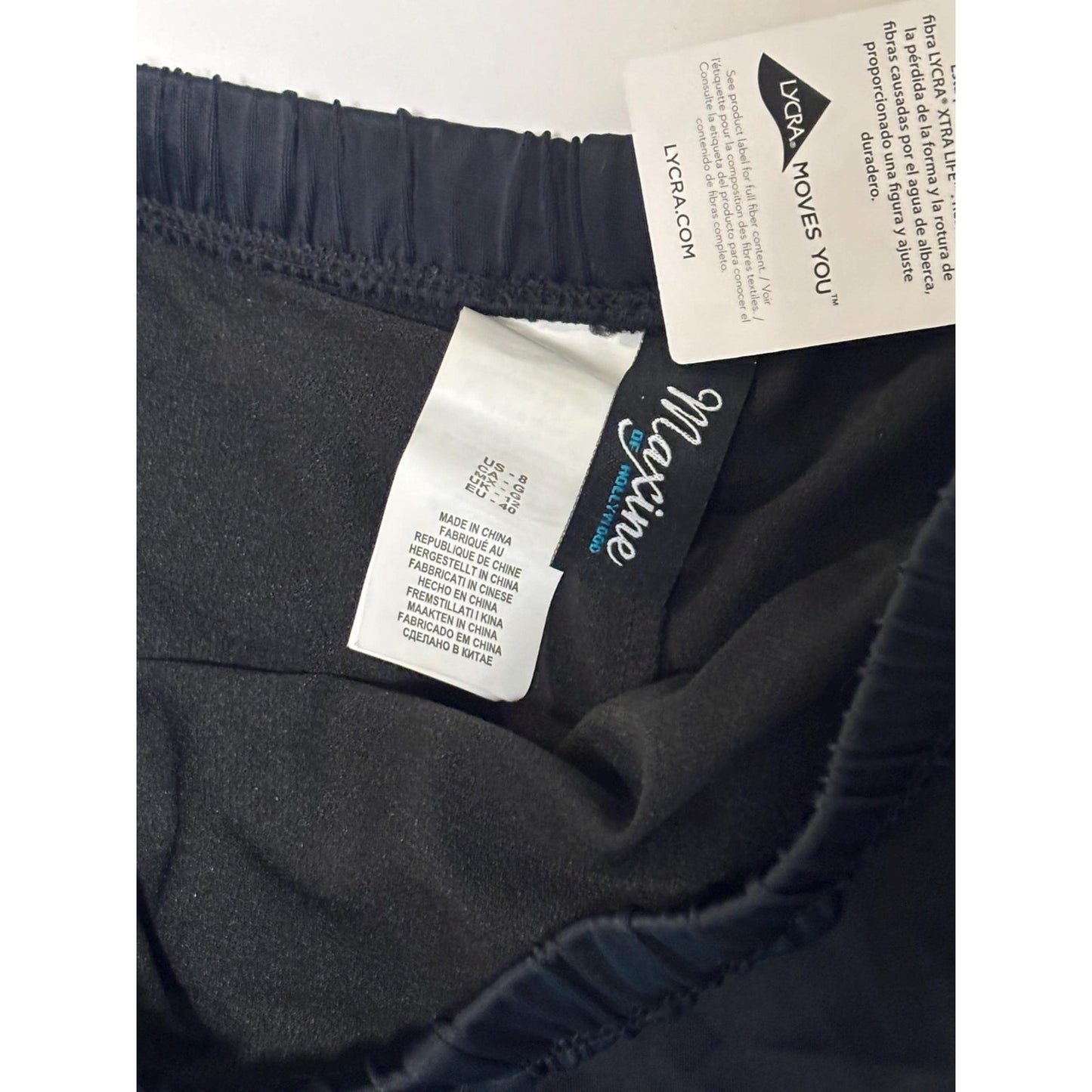 Maxine of Hollywood Women Black Stretch Jogger Bikini Bottom Shorts Size 8 NWT