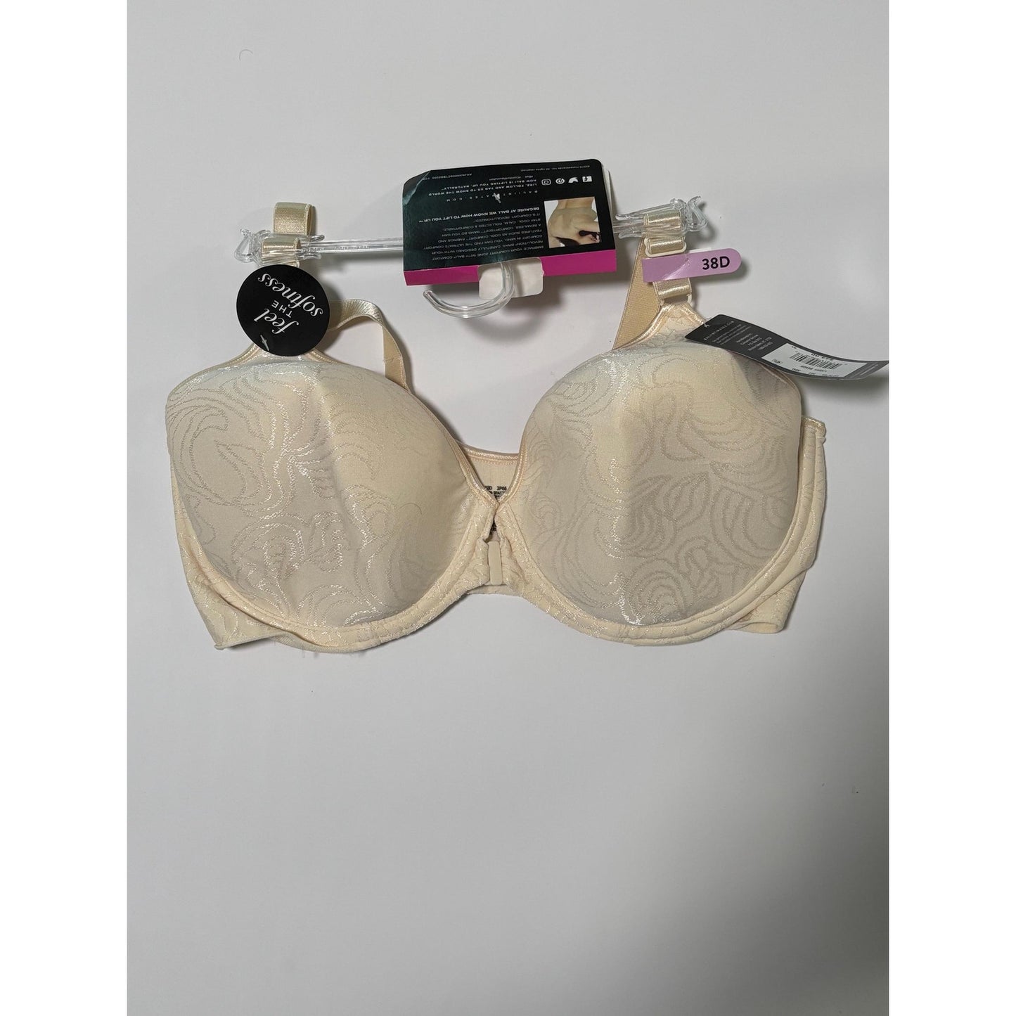 Bali bra Front Closure 38D underwire style 3P66 Comfort beige NWT