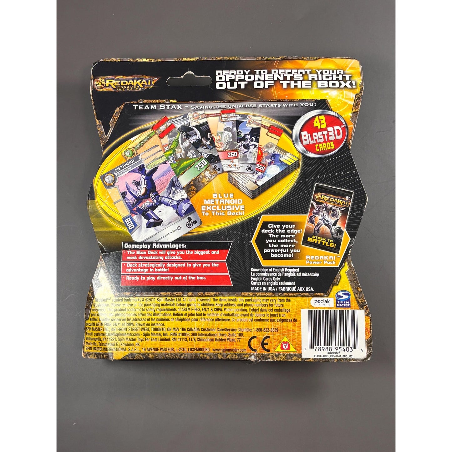 Redakai Conquer The Kairu - Stax Deck - 43 Blast 3D Cards Metanoid New Spin Master