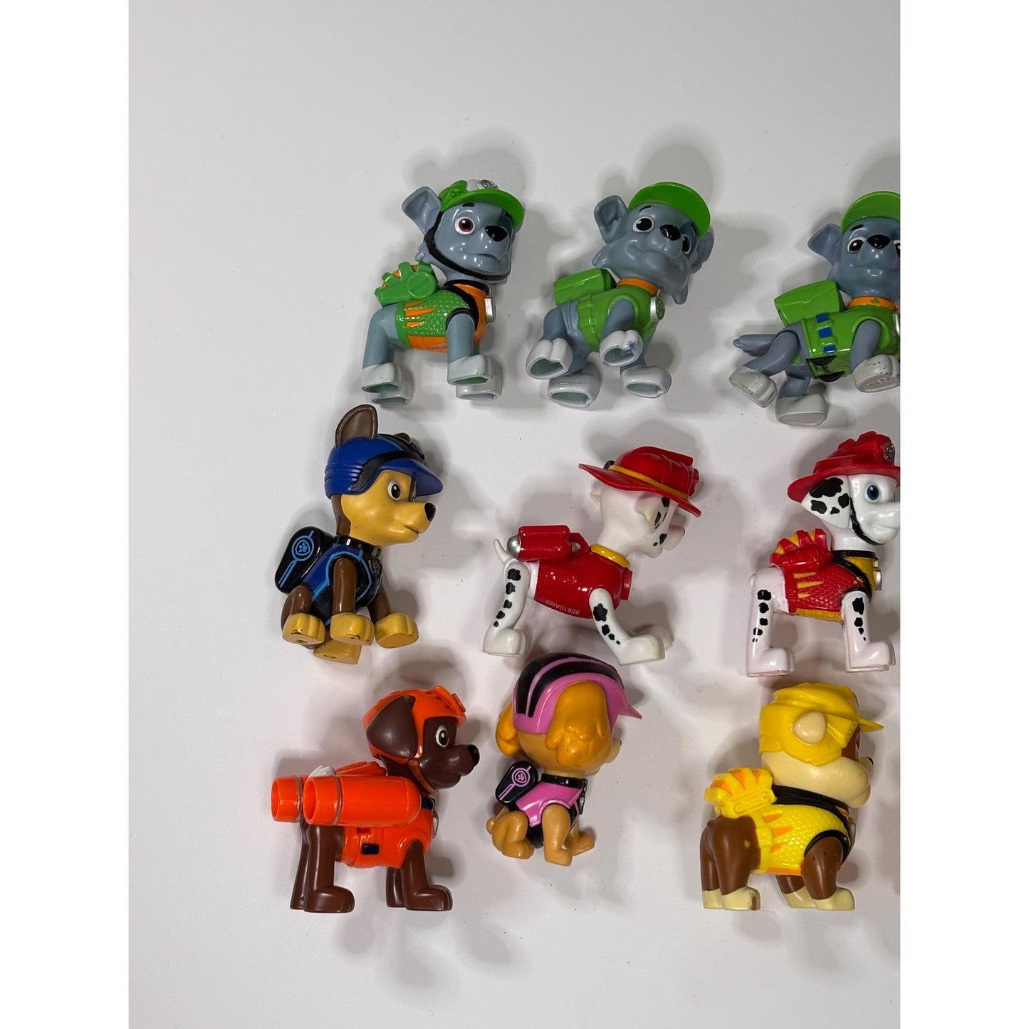 Lot of 13 Paw Patrol Figures Rocky Marshall Rubble Tracker Chase Skye