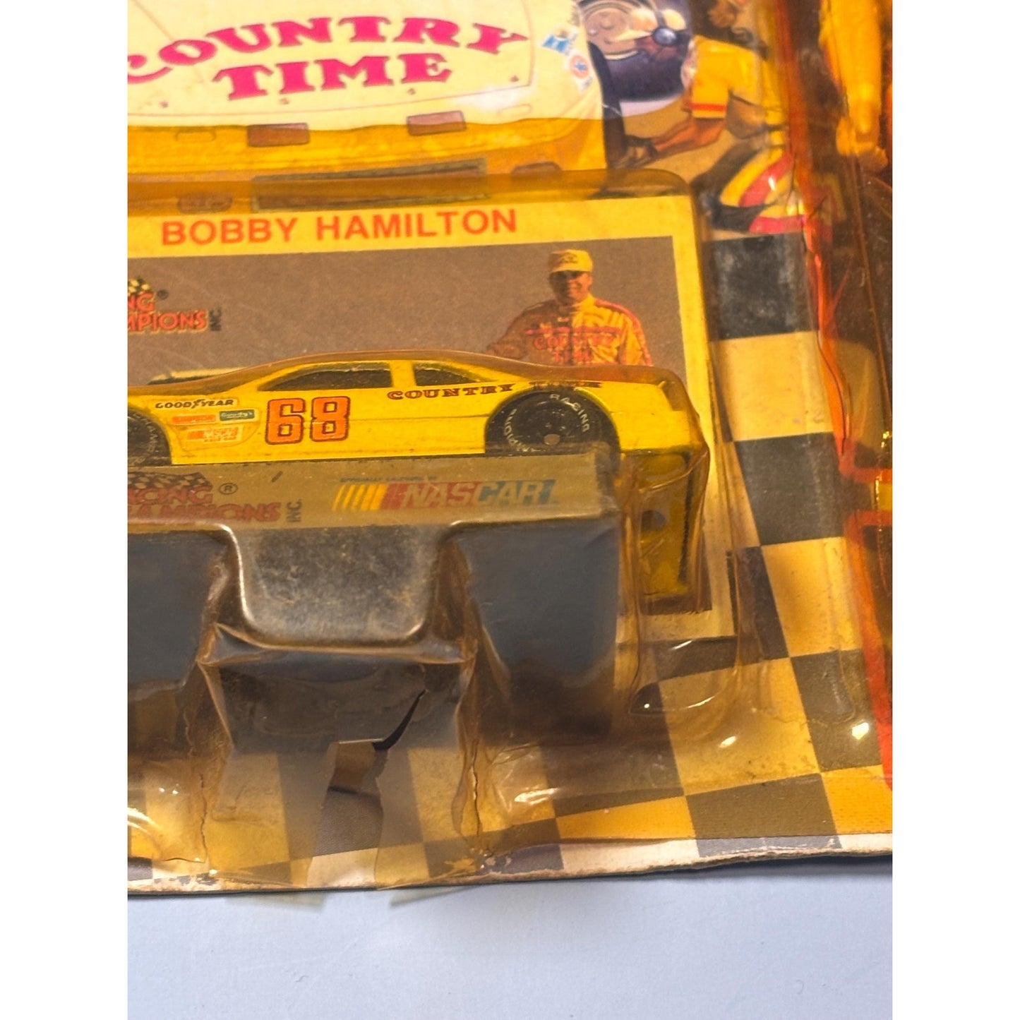 Racing Champions 1991 Bobby Hamilton 68 Racing Superstars Action Figure Car Card