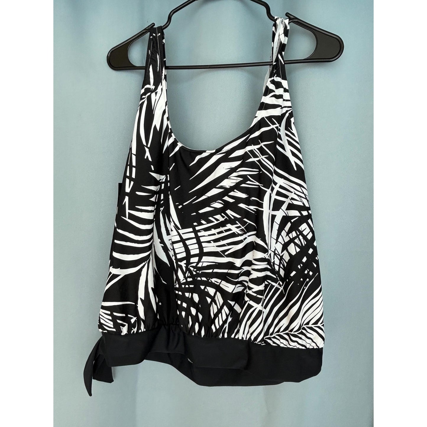 Maxine Of Hollywood Shadow Palms Scoop Blouson Tank Top Swimsuit 14 NWT