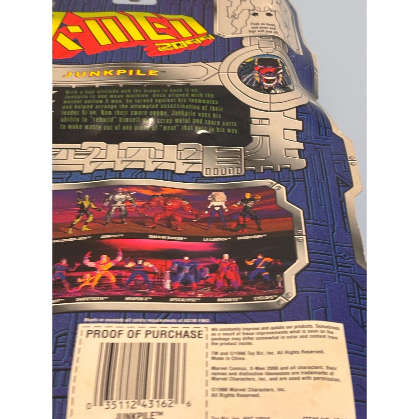 1996 Marvel X-Men 2099 Junkpile Snap-on Battle Armor Action Figure ToyBiz