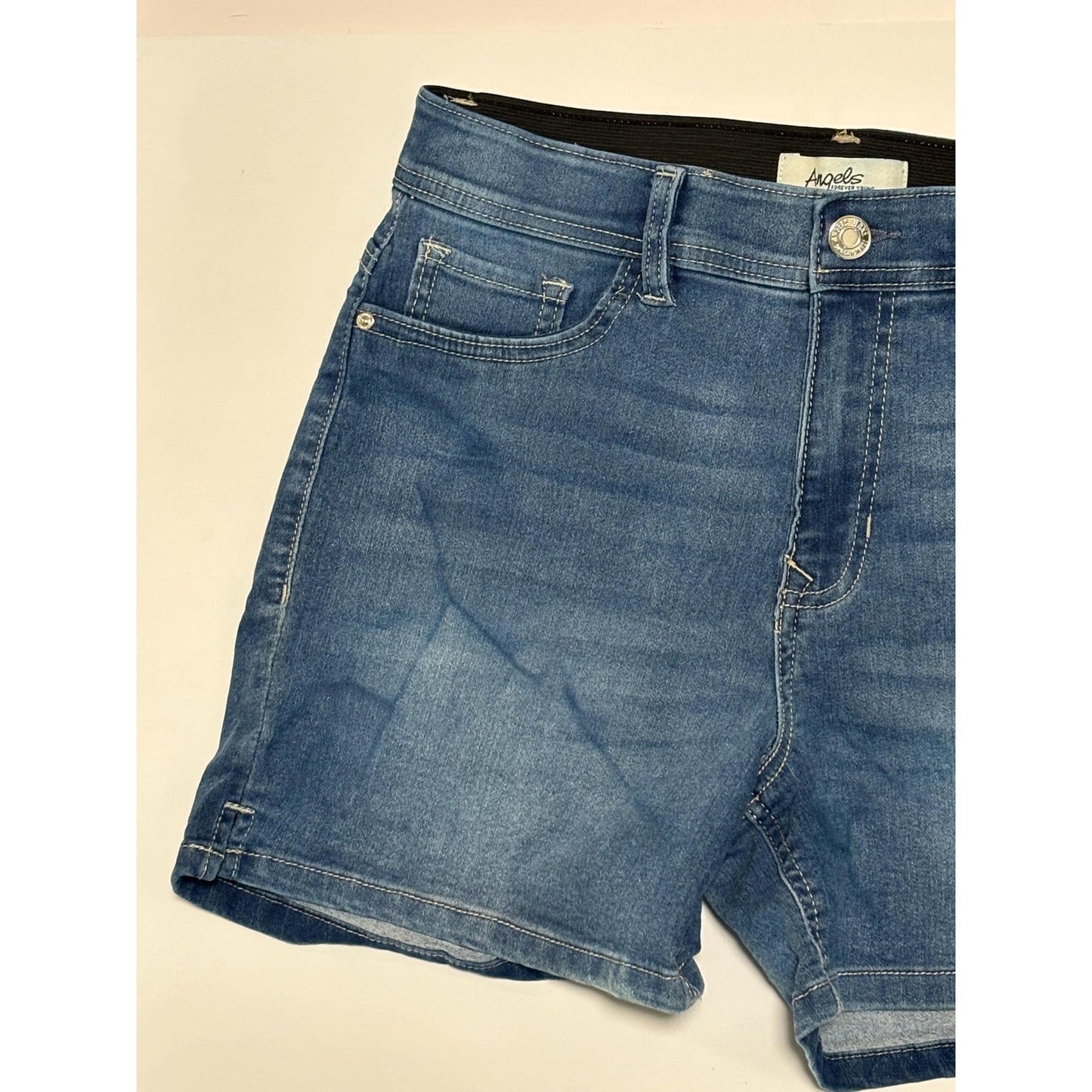 Angels Forever Young Women's 360 Sculpt 5" 7" InseamThigh Denim Shorts 10 NWT
