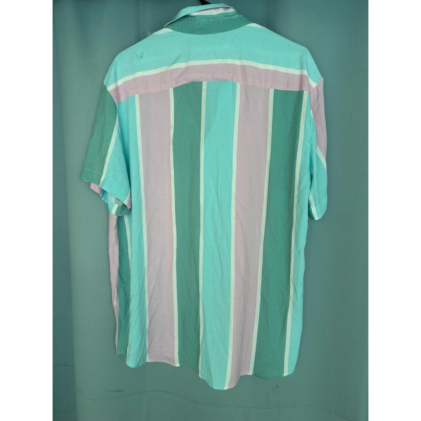 Denim & Flower Ricky Singh Top Womens Viscose Pink Blue Green Button-Up XL NWT