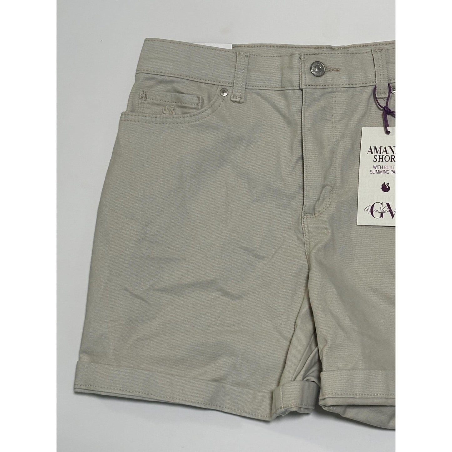 Gloria Vanderbilt AMANDA Shorts Slimming Panel Classic Rise Stonewood 10P NWT