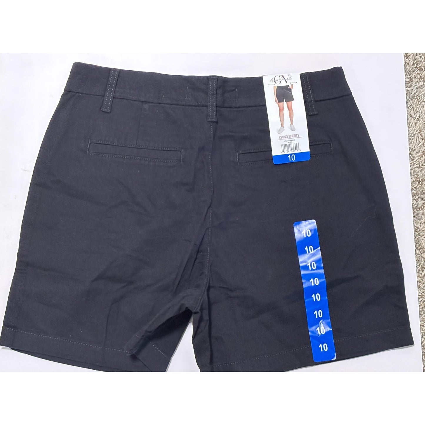Gloria Vanderbilt Chino Shorts Womens Shorts Black 10 NWT