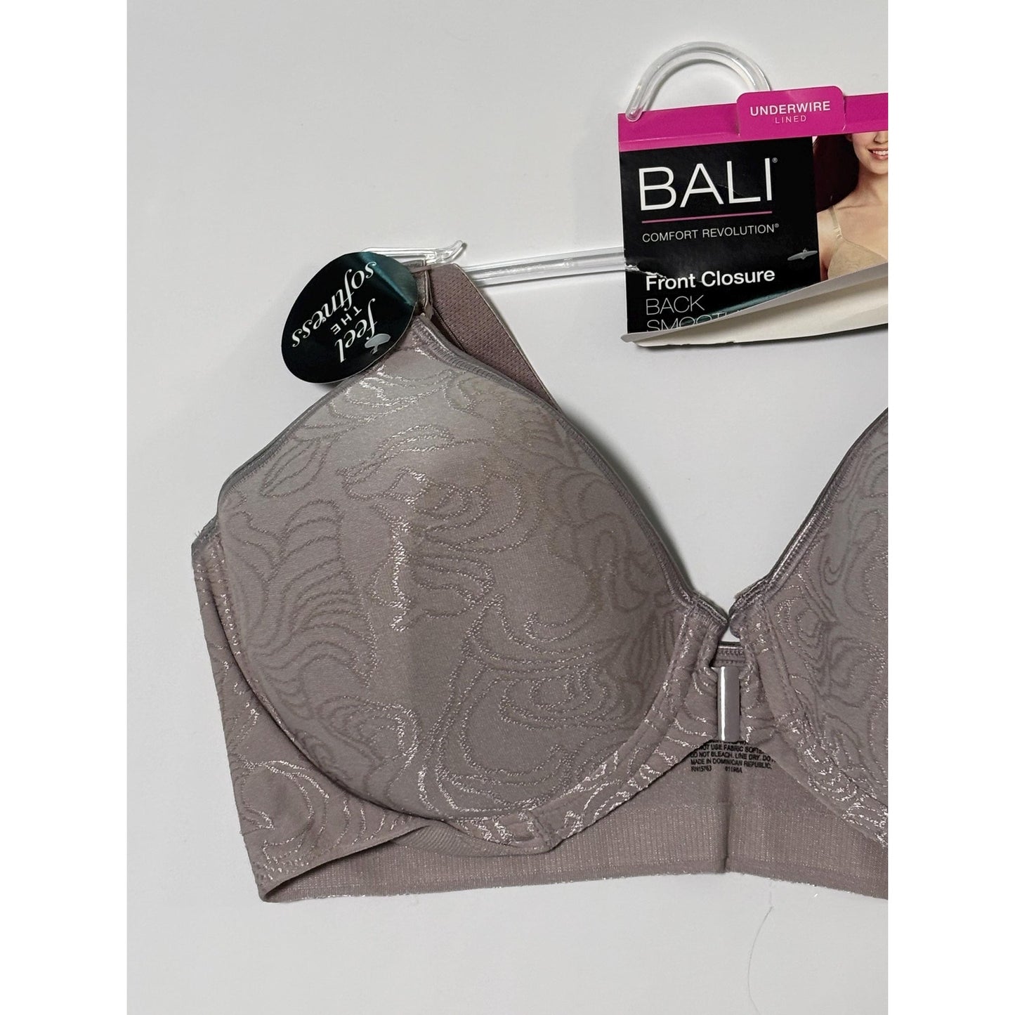 Bali bra Front Closure 38B underwire style 3P66 Comfort warm steel NWT