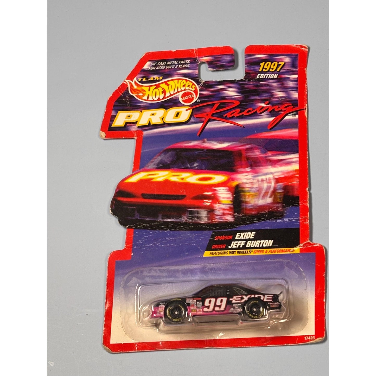 1997 Edition Team Hot Wheels Pro Racing Jeff Burton #99 Die Cast Race Car Exide