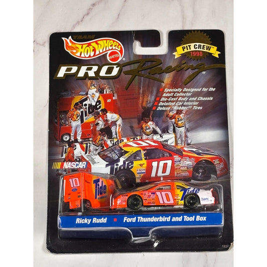 Hot Wheels Rickey Rudd 1998 Pit Crew Collector Edition Ford Thunderbird #10 Box