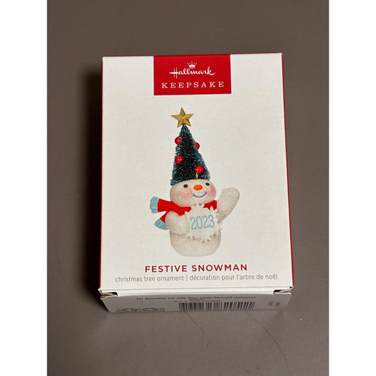 Hallmark Keepsake Ornament 2023 Limited Edition Gift Festive Snowman Ornament