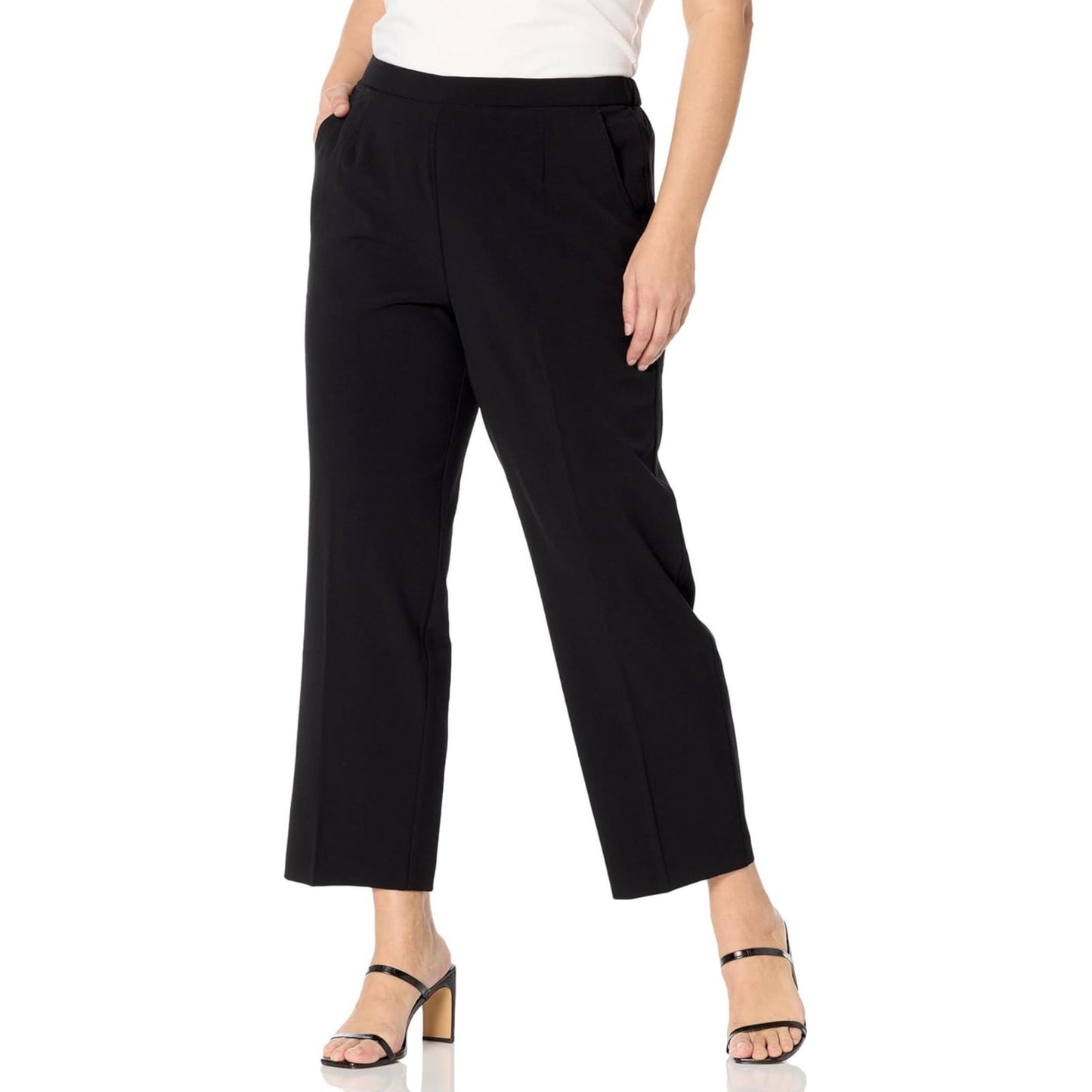Briggs New York Women's Petite Pull Dress Pant Short Length Black 10P NWT