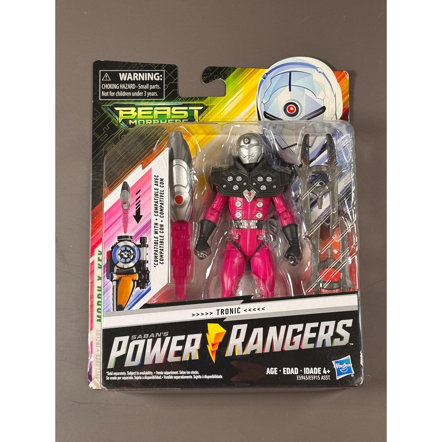 Hasbro Power Rangers Beast Morphers Tronic Figure w/2 Accessories 6” Morph-X Key