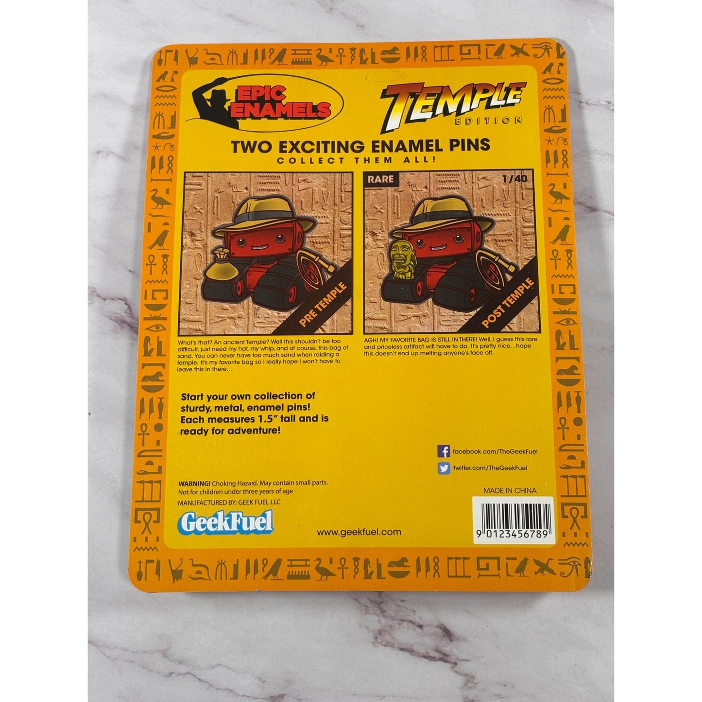 Geek Fuel Epic Enamel Pins - Temple Edition No. 001 - Pre Temple - Indiana Jones