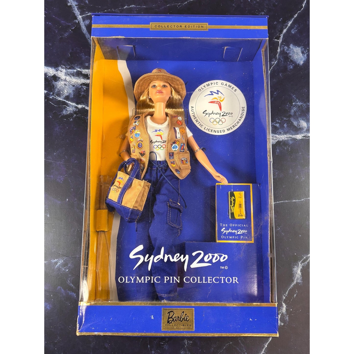 Mattel 1999 Barbie Doll Sydney 2000 Olympic Pin Collector Doll #26302