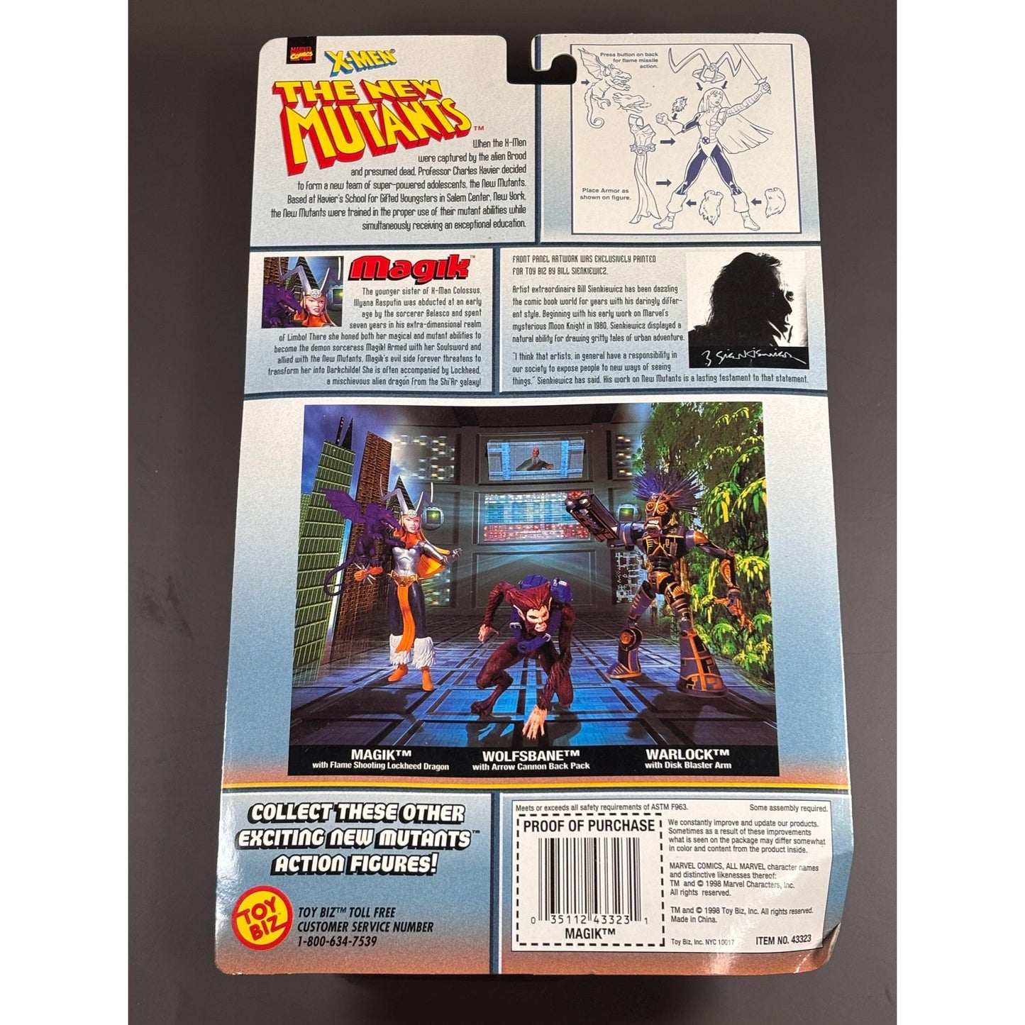 1998 Toybiz Marvel Comics X-Men New Mutants MAGIK w/Lockheed Dragon Figure