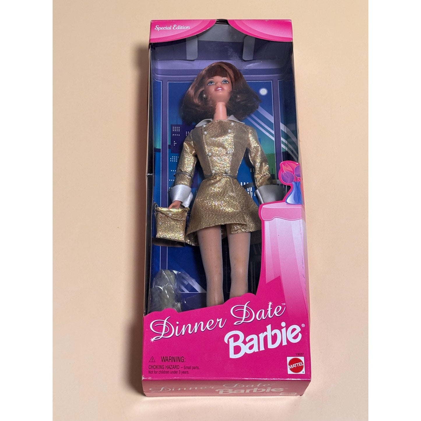 Dinner Date Redhead Barbie Doll, Gold Dress, 1997 Mattel 19037, Vintage