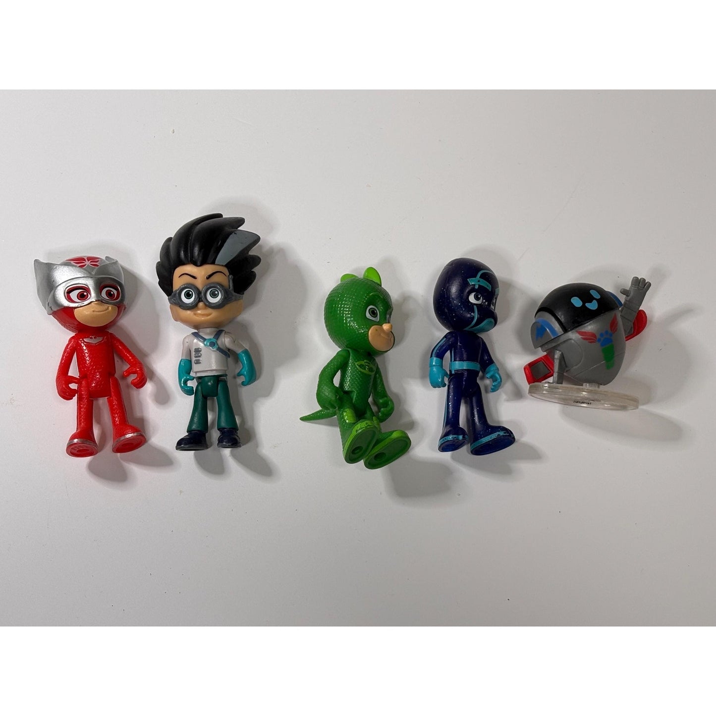 Lot of 5 PJ Mask 3” Articulated Action Figures Gekko Owlette Romeo & Night Ninja
