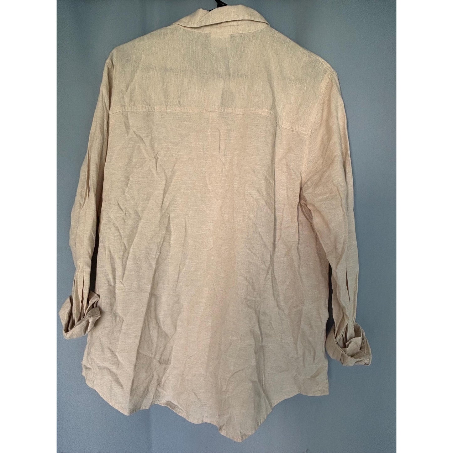 Gap The Easy Shirt Button Down Dress Shirt Sand Khaki L NWT