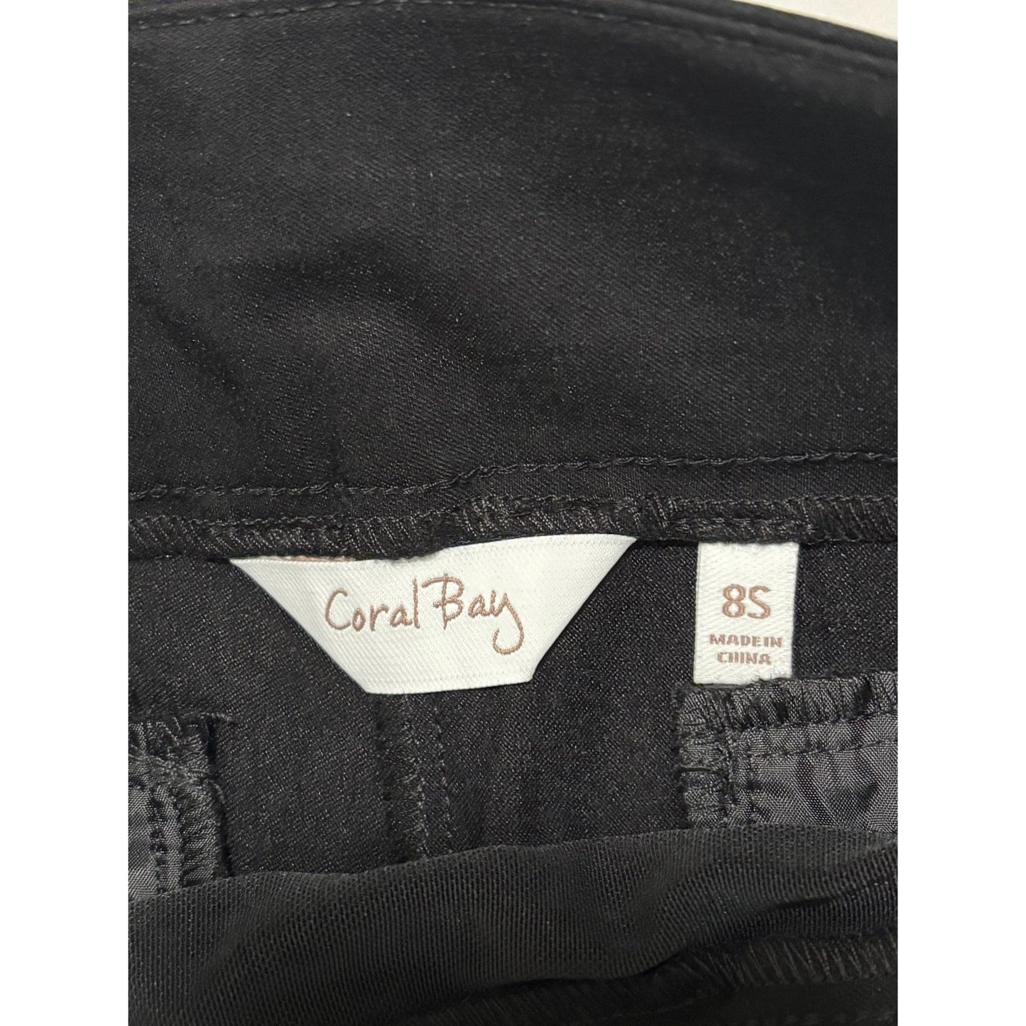 Coral Bay Woman’s Black Stretch Pants Size 8S NWT