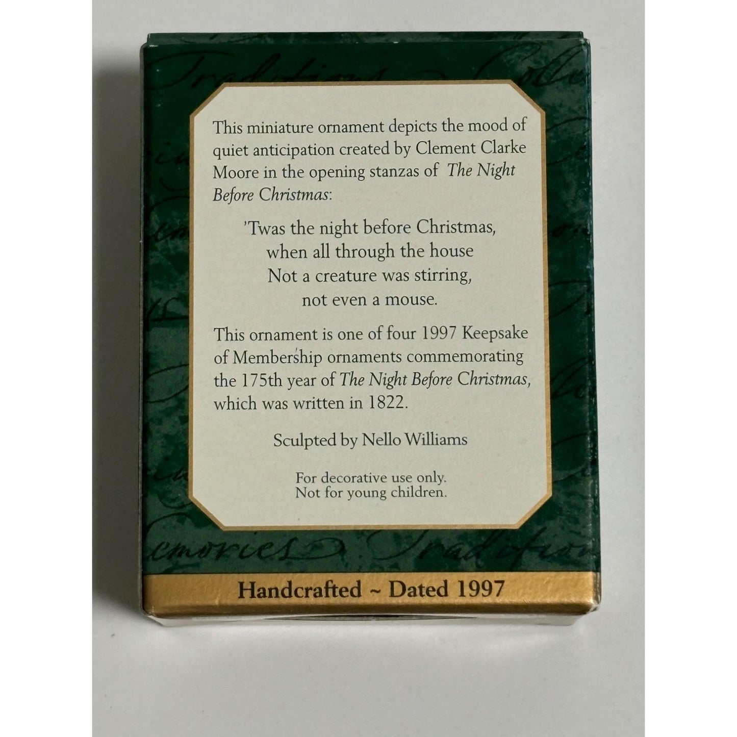 Hallmark Ornament Miniature 1997 Ready For Santa Membership Ornament