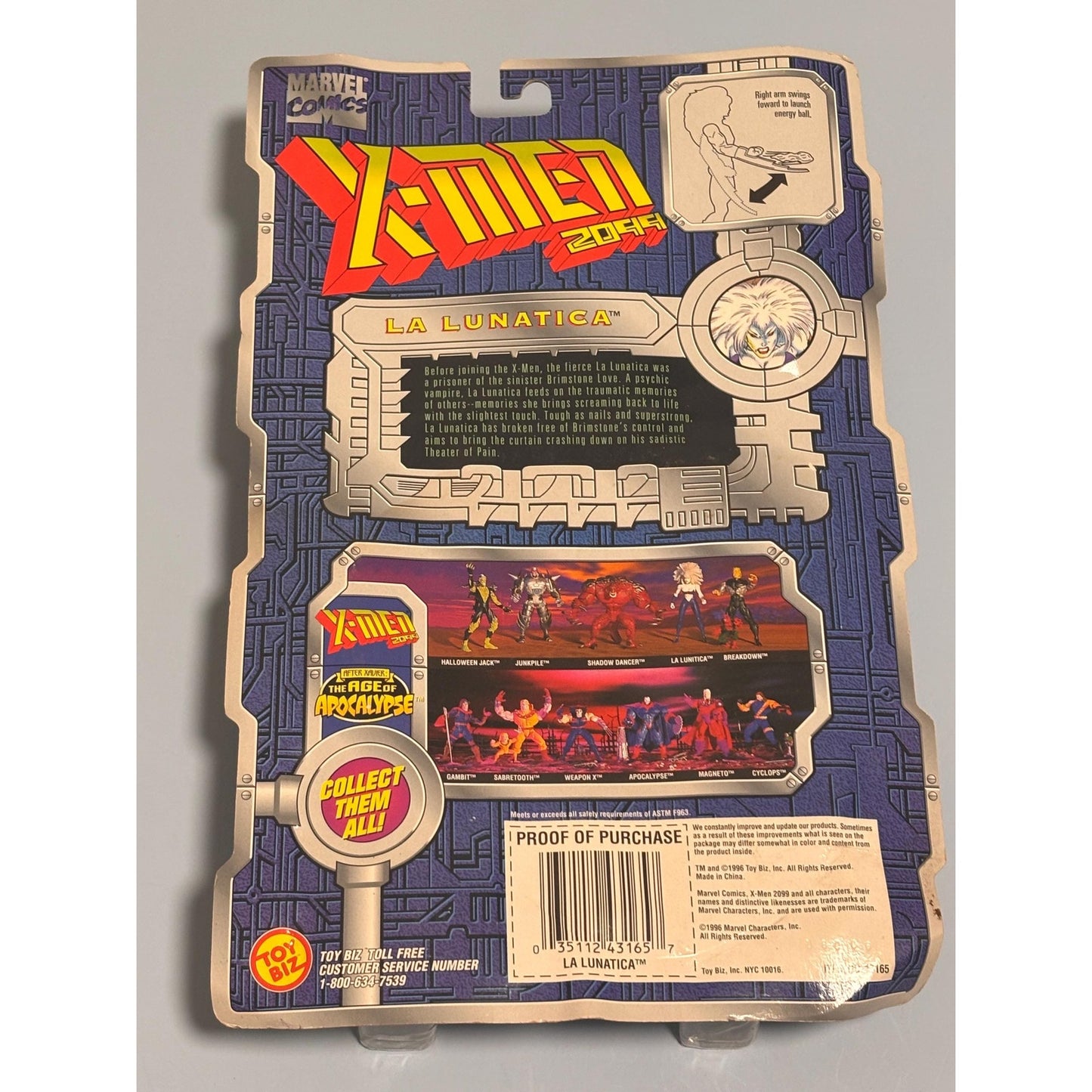 1996 Marvel Futuristic JAI-LAI X-MEN 2099 La Lunatica 5" Action Figure Toy Biz