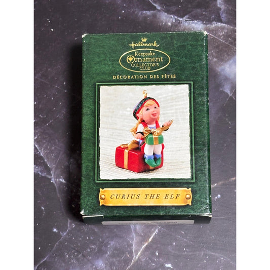 Hallmark Keepsake 2002 Curius the Elf Keepsake Ornament Club Exclusive New