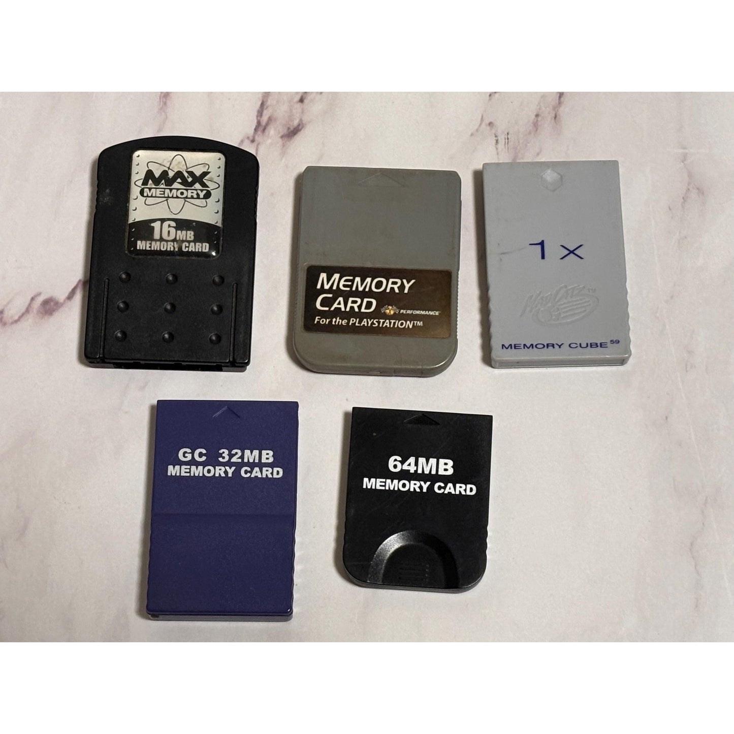 Lot of 5 Gaming Memory Cards Play Station Game Cube
