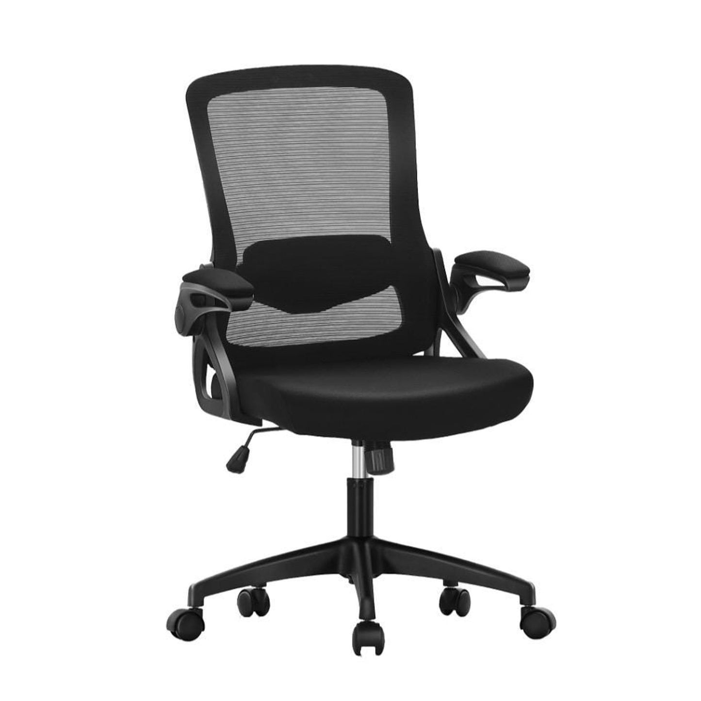 ALPHA HOME Ergonomic Mesh Mid-Back Office Task Chair With Padded Armrests, Black