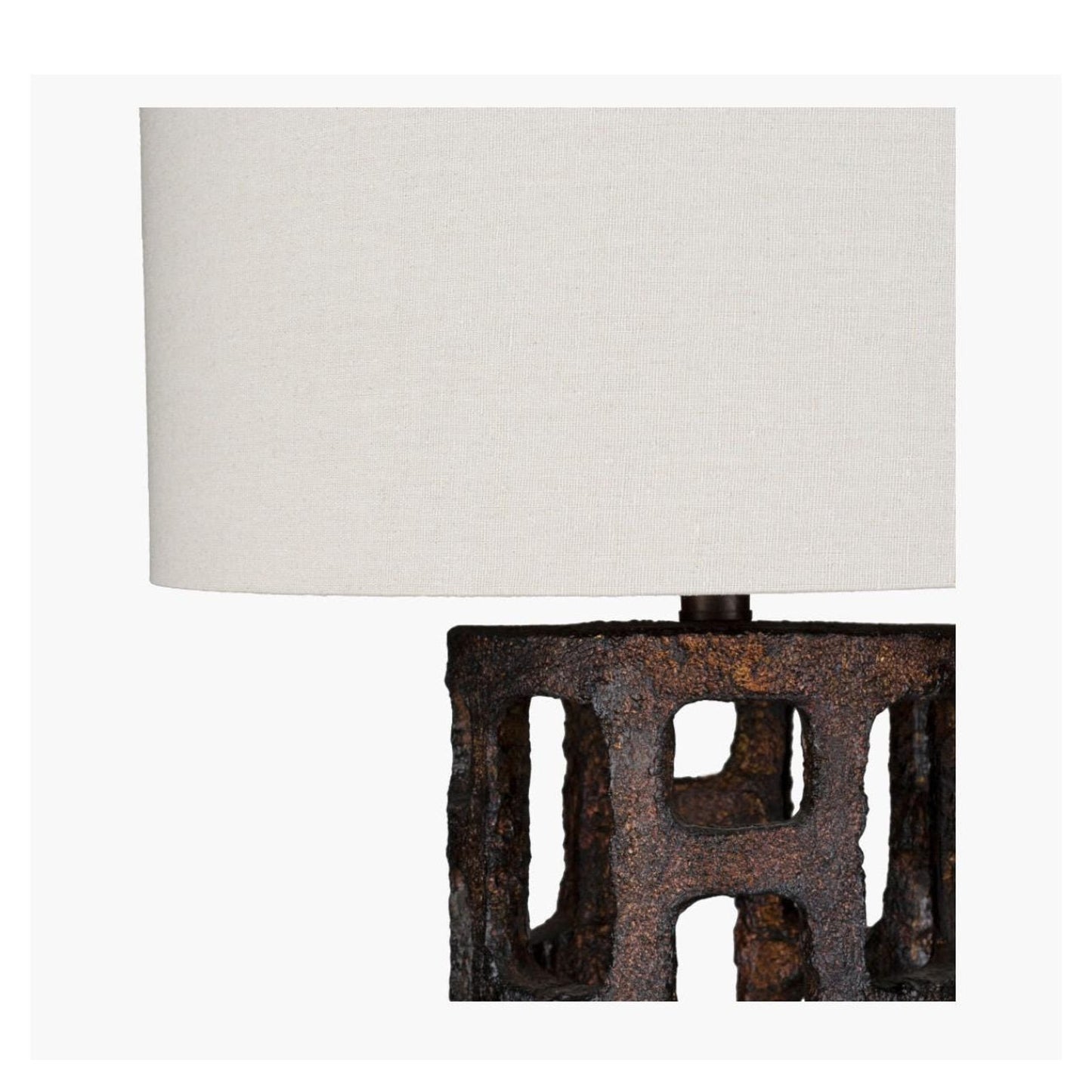 Surya Egerton Accent Table Bedside Lamp EGE 100 Bronze Reain Ivory New