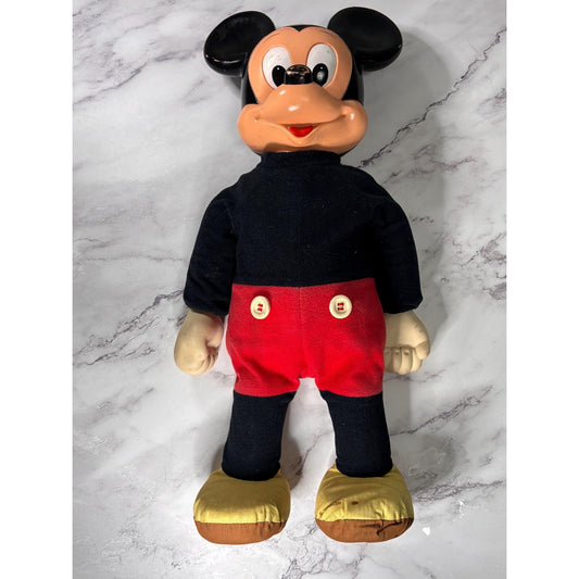 Vintage 1970's Marching Mickey Mouse Hasbro Plush Doll Disney