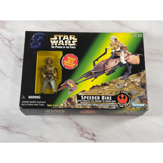 Star Wars Speeder Bike w Princess Leia Organa The Power Of The Force 1997 New