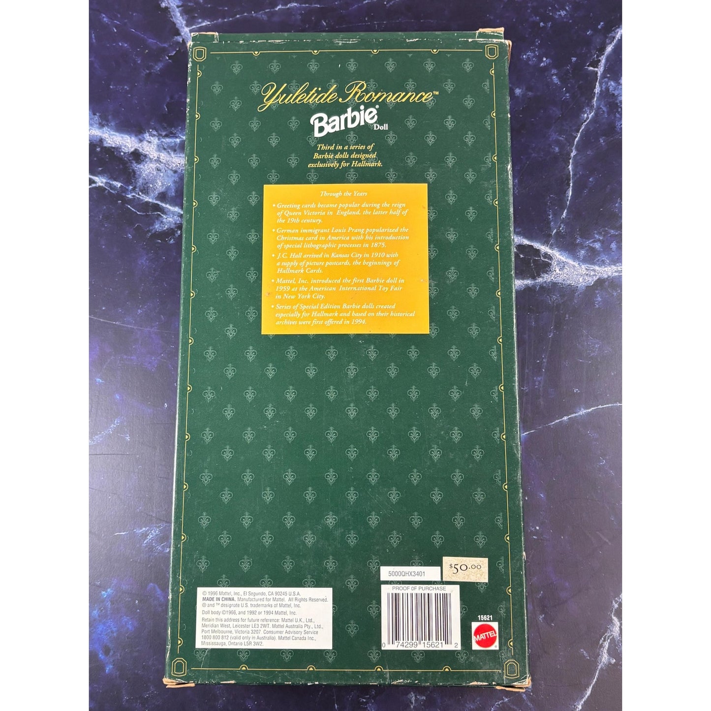 Yuletide Romance Barbie Hallmark Special Edition Doll 1996 Mattel 15621 Vintage