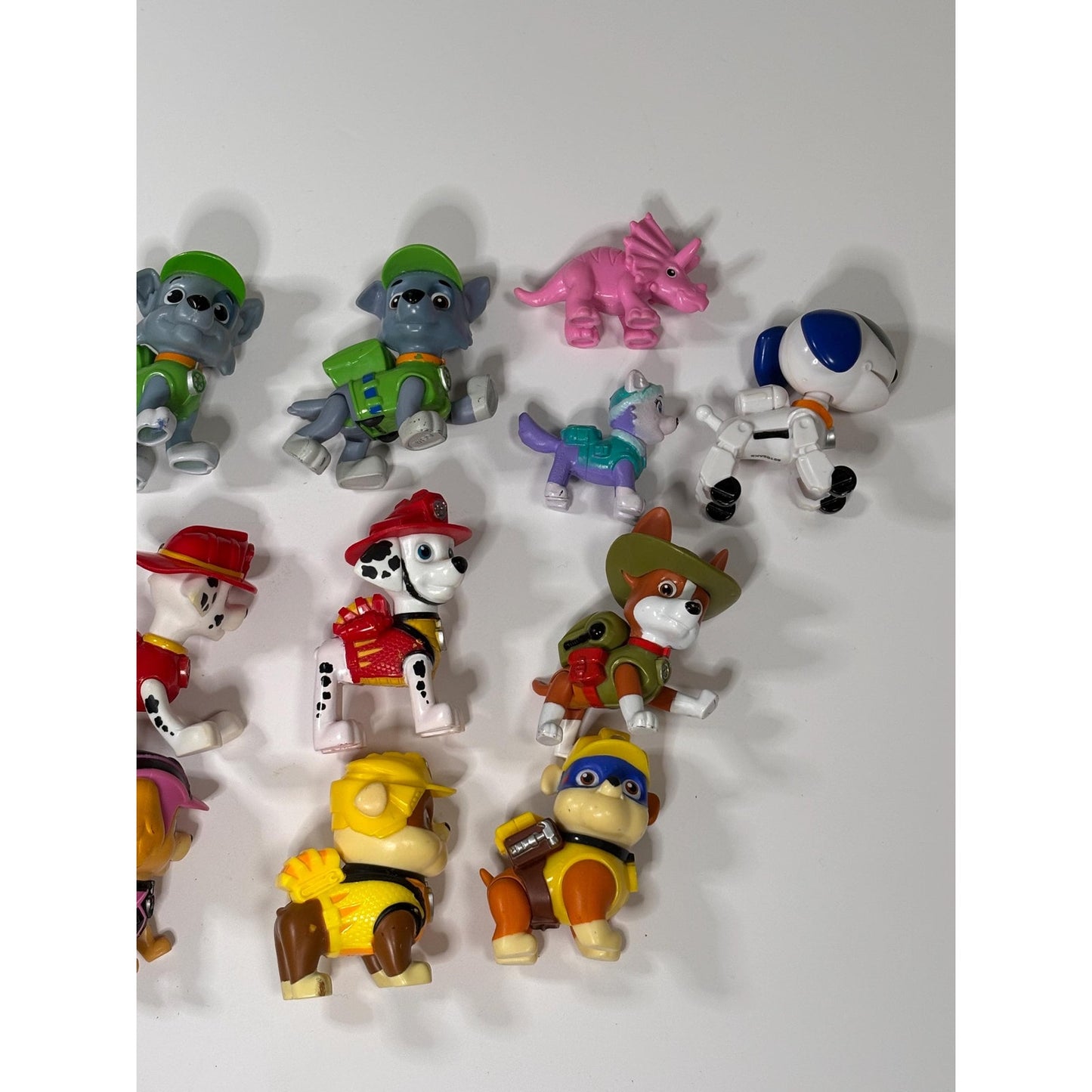 Lot of 13 Paw Patrol Figures Rocky Marshall Rubble Tracker Chase Skye