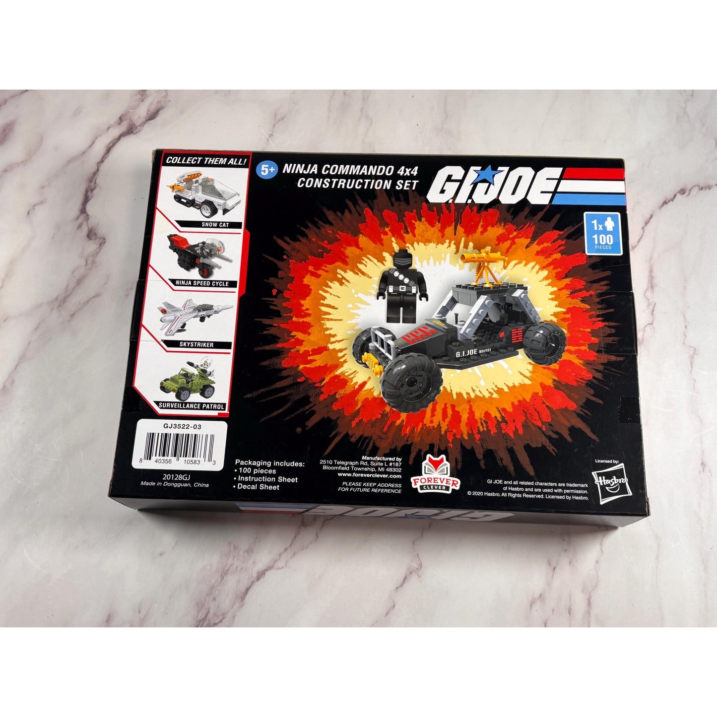 GI Joe Ninja Commando 4x4 Construction Set Hasbro 100 Pieces & Snake Eyes Figure