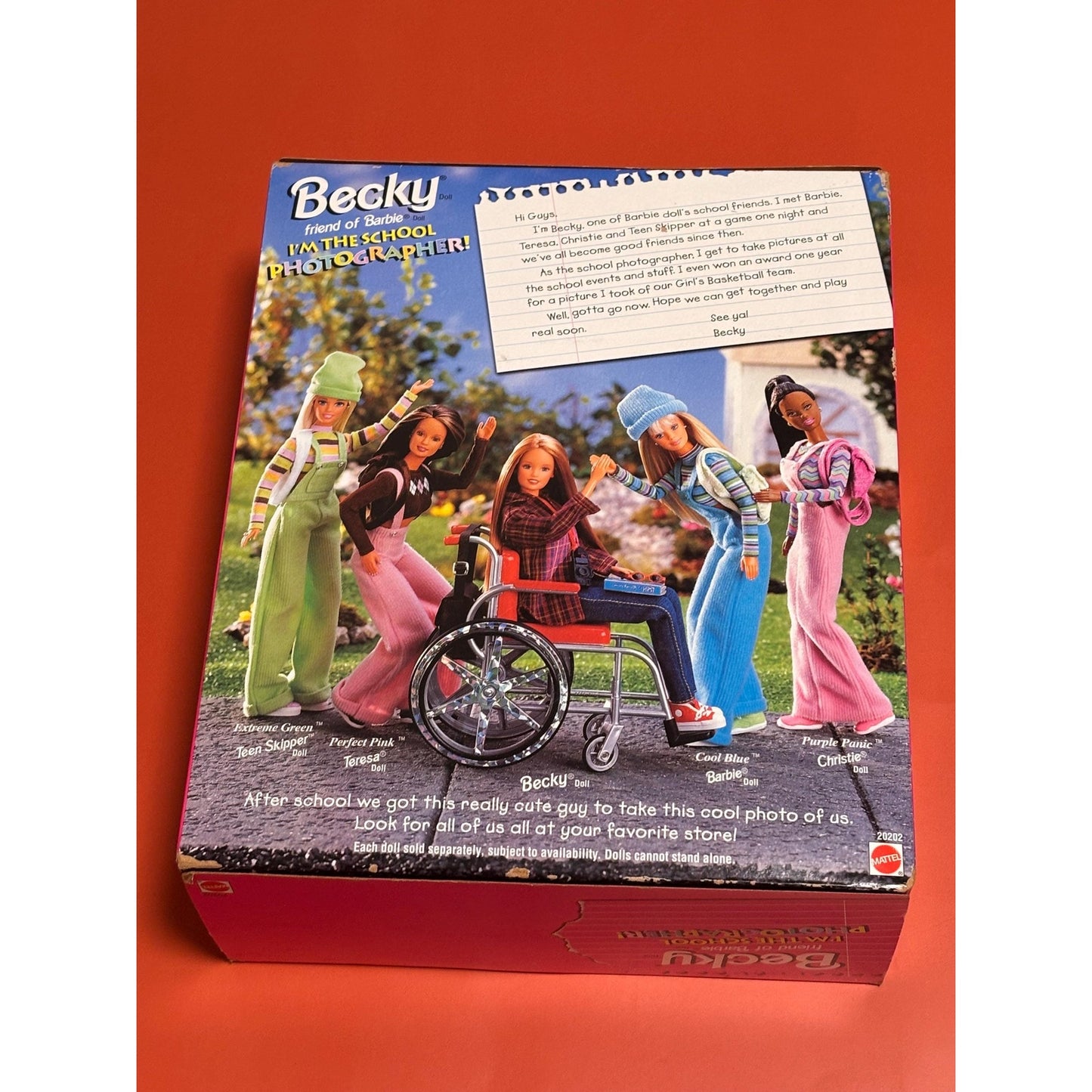 Mattel 1997 Becky Friend Barbie Doll School Photographer Wheelchair 20202