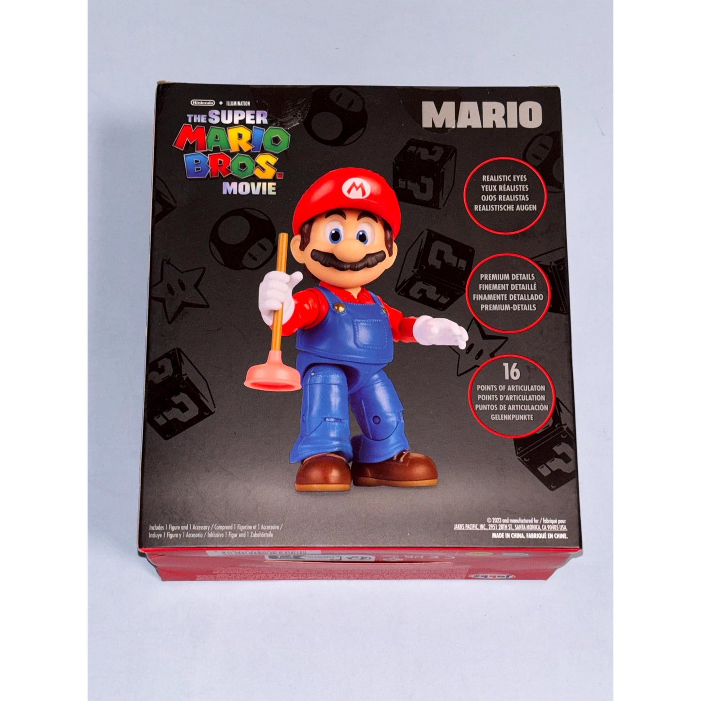 The Super Mario Bros Movie 2023 Mario 5” Figure Jakks Pacific Nintendo Plunger
