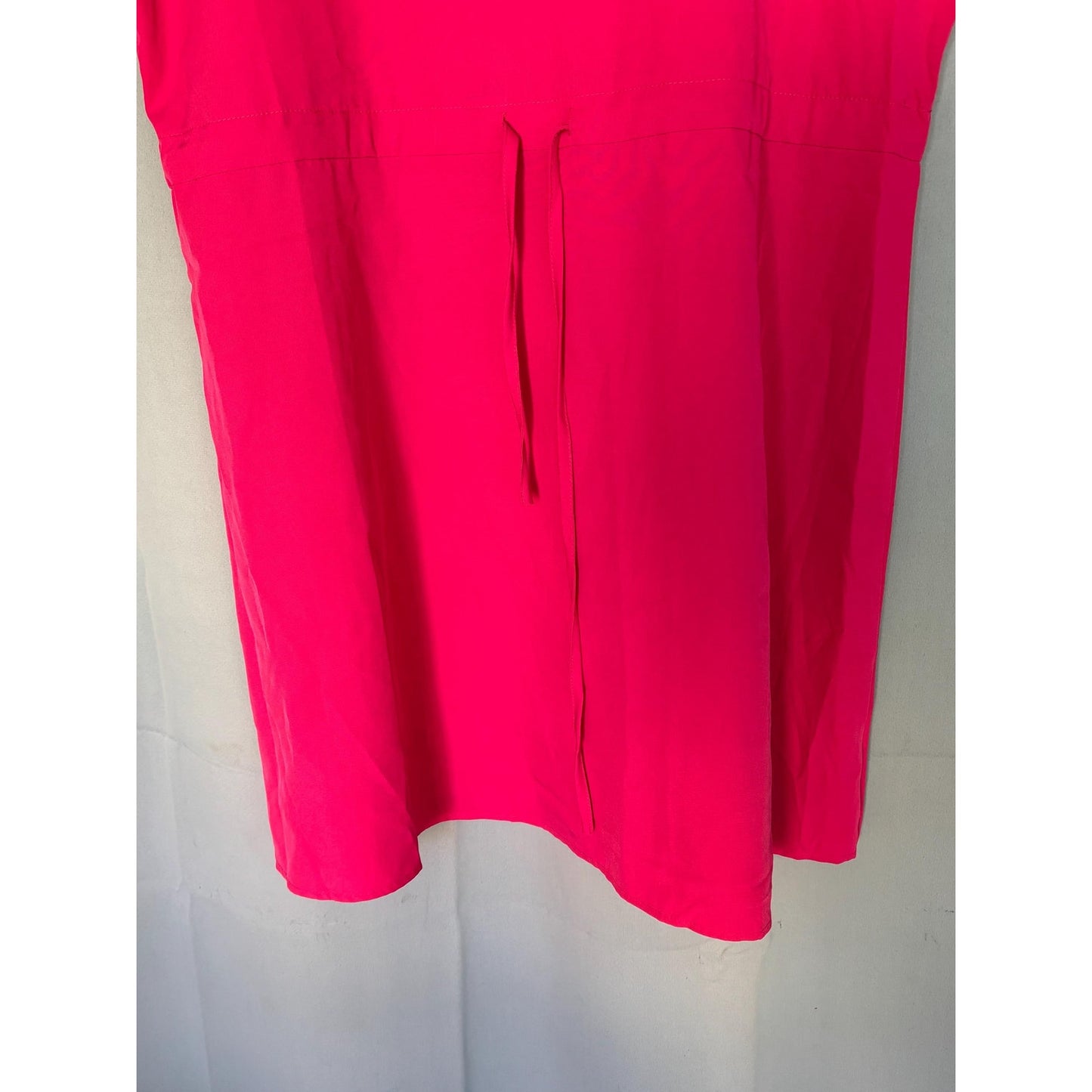 Ekouaer Womens Swimsuit Coverup V Neck Beach Bathing Tie Waist Dress Pink L NWT