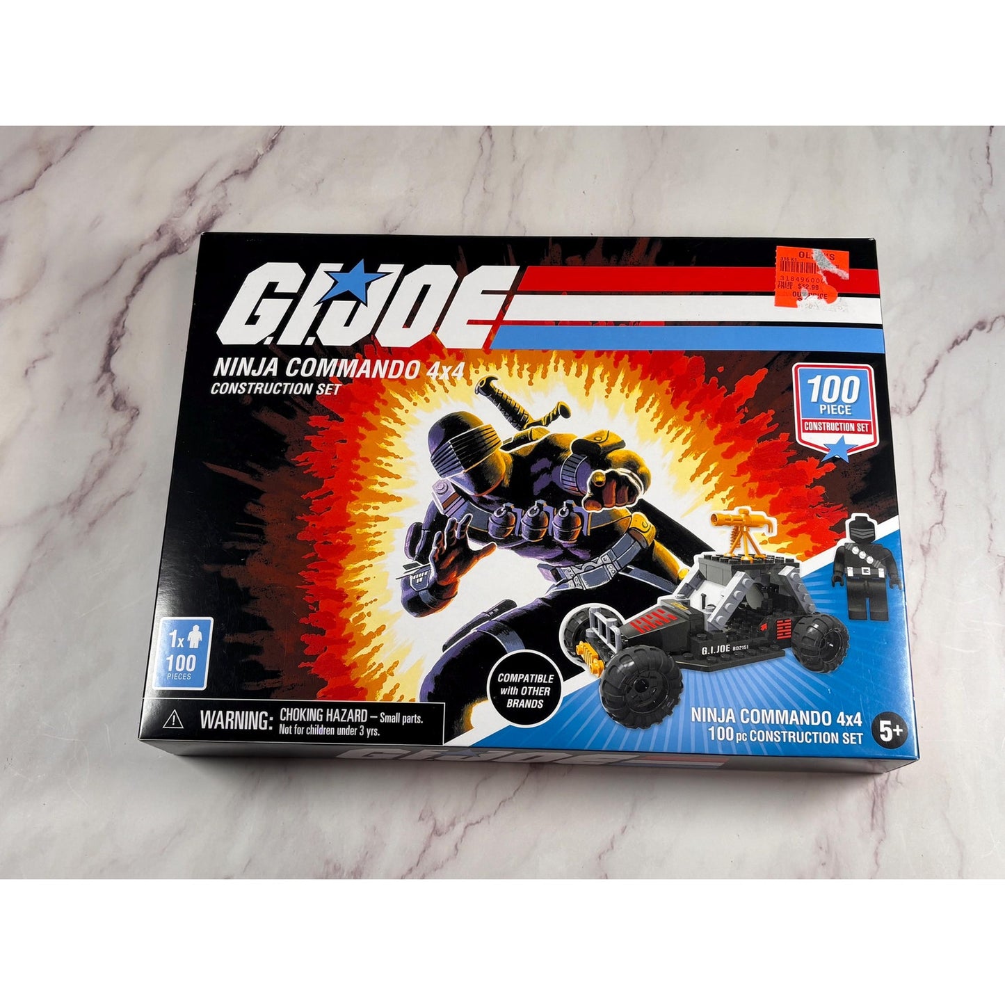 GI Joe Ninja Commando 4x4 Construction Set Hasbro 100 Pieces & Snake Eyes Figure