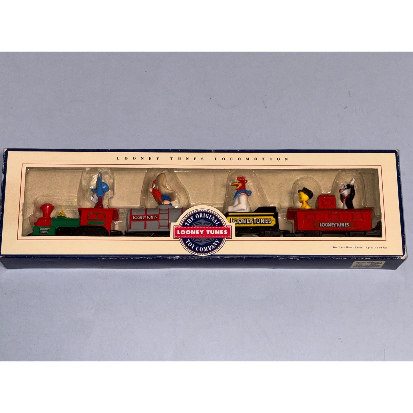 14" Vintage 1993 Looney Tunes Toy Company Locomotion 4-Pc Die Cast Metal Train