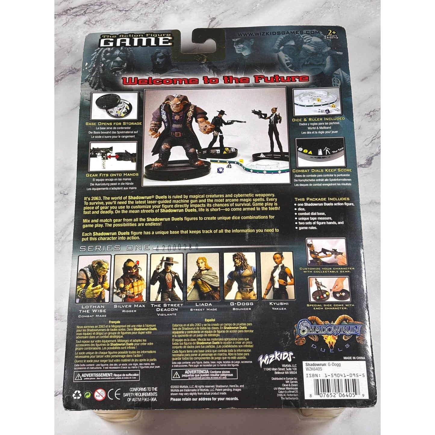 Vintage Shadowrun Duels Wizkids Action Figure Game G-Dogg Bouncer Vigilante 2003