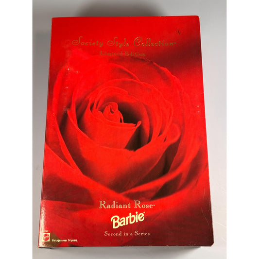 Radiant Rose Barbie 1996 Society Collection #15140 Red Dress Flowers Limited New